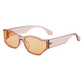 Moderne geschwungene Sonnenbrille mit rosa Rahmen und orange getönten Gläsern - C5 Champagner Champagner Glas