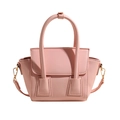Sac seau élégant en similicuir rose pâle avec poignées et bandoulière réglable - Rose
