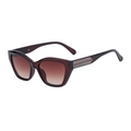 Bruine cat-eye zonnebril met transparant montuur en bruine glazen met kleurverloop - Donkerbruin Dubbelbruin (C2)
