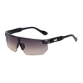 Lunettes de soleil de sport noires avec verres dégradés et accents métalliques dorés - Cadre Gris Dégradé Gris Brun (C6)