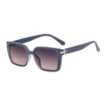 Fashionable square frame sunglasses with grey transparent frame and gradient purple lens - Gray Frame Gray Brown Gradient (C4)