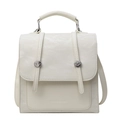 Chic beige convertible backpack handbag featuring a pleated texture and metal buckle detail - Off White