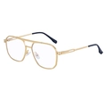 Classic square aviator sunglasses with gold metal frame and double bridge design - Matte Gold Frame Clear Lens