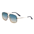 Randlose Pilotenbrille mit goldenem Metallrahmen und blau-gelbem Verlaufsglas - Goldener Rahmen Grün-Orange (C7)