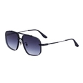 Modische quadratische randlose Herren-Sonnenbrille mit schwarzem Metallsteg und Verlaufsgläsern - Glänzendes Schwarz Doppelgrau (C1)