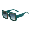 Lunettes de soleil carrées vert foncé et orange avec verres dégradés bleus - C5 Vert Orange