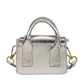 Mini sac argenté à texture crocodile métallique avec boucles en métal doré élégant - Argenté