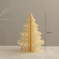 Cream-colored 20cm paper craft Christmas tree with honeycomb folding for table decor - Rice White 20cm (Binding Type)