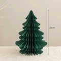 Green honeycomb paper Christmas tree ornament, 20cm height tabletop festive decoration - Dark Green 20cm (Binding Type)