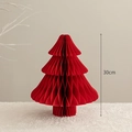 Red 30cm honeycomb paper Christmas tree ornament for elegant holiday home decoration - Wine Red 30cm (Magnetic Type)