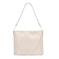 Bolso de hombro blanco crema minimalista con letras doradas y correa ajustable - Blanco