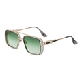 Lunettes de soleil carrées rétro pour hommes avec monture dorée et verres dégradés verts - C4 Or Vert Foncé (Pré-commande)