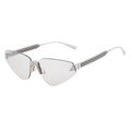 Lunettes œil-de-chat sans monture avec pont en strass et branches en métal argenté - Nickel Blanc Mercure