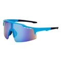 Outdoor-Fahrradsonnenbrille mit blauem Rahmen und lila verspiegelten Gläsern - Blauer Rahmen Blauer Merkur (C3)
