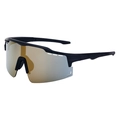 Outdoor-Sport-Radsonnenbrille mit schwarzem mattem Halbrandrahmen und bunten Gläsern - Schwarzer Rahmen Gelbe Linse (C4)