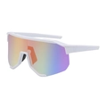 Gafas de sol deportivas blancas con lentes degradadas de colores y montura aerodinámica - Blanco / Espejo Rojo