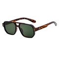 Square tortoiseshell aviator sunglasses with green lenses and gold arrow hardware - Tortoise Frame G15 Lens