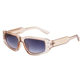 Occhiali da sole chic con montatura trasparente champagne e lenti grigie sfumate - Albicocca Trasparente Polarizzato Oro Grigio Sfumato