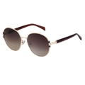 Chic round gold metal sunglasses featuring brown gradient lenses for outdoor fashion - Gold Frame Tea Gray Lens (C3)