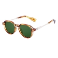 Polarized sunglasses for men featuring vintage tortoiseshell frames and dark green lenses - C7 Tortoise Gold G15 Green