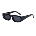 Lunettes de soleil noires carrées pour hommes avec un design rectangulaire rétro épais - Noir Brillant Noir Gris