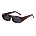 Lunettes de soleil vintage homme marron foncé avec détails en métal argenté sur le cadre - Café Argent Gris