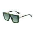 Gafas de sol estilo punk con montura de mármol verde y lentes verdes degradadas - Verde Moteado Dorado Lente Degradado Gris Verde (C10)