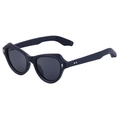 Occhiali da sole polarizzati con montatura blu scuro spessa e rivetti a freccia argento - Nero Opaco Argento Grigio
