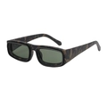 Rectangle frame sunglasses featuring classic camouflage pattern with dark green lenses - Camouflage Green Gun Green