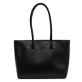 Borsa tote vintage nera in pelle opaca capiente perfetta per il pendolarismo quotidiano - Nero