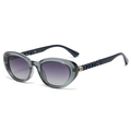 Gafas de sol polarizadas para mujer con montura gris y lentes degradadas violeta - Montura Gris Transparente Patas Azules Lentes Degradado Gris Dorado