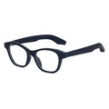 Gafas de sol ojo de gato azul mate con remaches plateados para un look retro de moda - Negro Mate (C4)