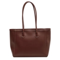 Borsa tote in pelle marrone scuro con grande capacità per il pendolarismo quotidiano - caffè