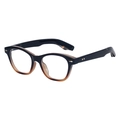 Cat-eye glasses frame with black to amber gradient finish and gold rivet accents - Black and Tortoise Gradient (C6)