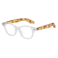 Retro cat-eye sunglasses with transparent clear frames and tortoiseshell temples - Transparent Frame with Tortoise Temple (C8)