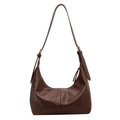 Borsa hobo retrò marrone scuro a forma di mezzaluna con tracolla dorata regolabile - Marrone