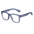 Retro square glasses frames in translucent matte navy blue with gold star metal accents - Sand Transparent Gray Gold White Flakes(C7-1)