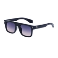 Occhiali da sole quadrati flat top neri con lenti sfumate viola e borchie dorate - Nero Lucido Montatura Oro Lenti Sfumate Grigio Rosa (C10)