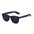 Matte black retro square polarized sunglasses for men with anti-slip temple details - Matte Black Frame Gray Lens (C4)