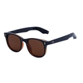 Lunettes de soleil carrées polarisées rétro avec monture noire et verres marron - Cadre Thé Foncé Verres Thé (C10)