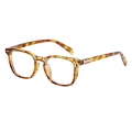 Montatura occhiali quadrata retrò tartarugata con design full rim e lenti trasparenti - Tartarugato Oro (C10-1)