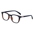 Monture de lunettes carrée classique noire et écaille avec des accents métalliques - Thé Foncé Or (C19-1)