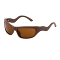Gafas de sol deportivas Y2K marrones con patillas onduladas y lentes oscuros - Montura Té Mate Lente Té