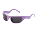 Gafas de sol deportivas Y2K moradas con patillas onduladas y lentes oscuras - Montura Rosa Lente Gris