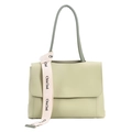 Borsa a spalla minimalista in pelle verde chiaro con tracolla rosa logo per moda 2024 - Stile Verde Chiaro / Verde