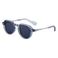 Retro square sunglasses with translucent grey frames and dark UV protection lenses - Sand Transparent Gray Silver All Gray