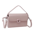 Pink vintage small square bag in synthetic leather with top handle and detachable strap - Pink