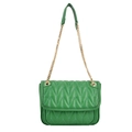 Chic green chevron quilted chain crossbody bag for women with gold hardware - Green