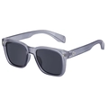 Lunettes de soleil carrées gris translucide avec verres noirs et rivets dorés - C7 Sable Gris Transparent Monture Dorée Toutes Verres Gris