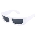 Gafas de sol deportivas Y2K con montura blanca cyberpunk y lentes gris oscuro - C6 Marco Blanco Gris